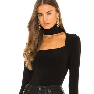 Revolve Norma Kamali - Long Sleeve Square Turtleneck Top | XXS Black